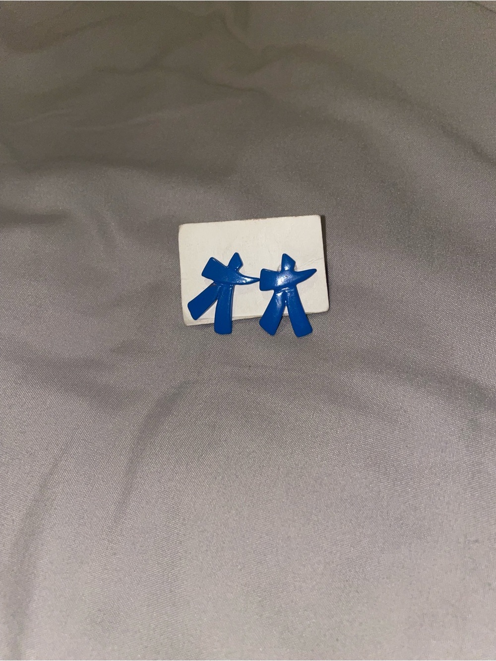 Blue Ribbon Bow Earrings